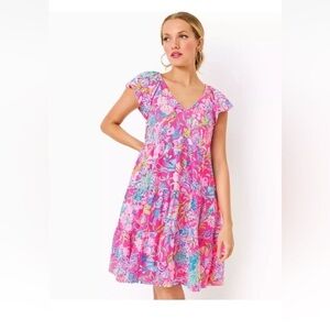 NWT Lilly Pulitzer Kawai Dress Shell Me Something Good Size Large.